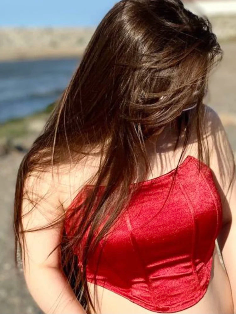 Sleeveless Off Shoulder Corset Crop Top