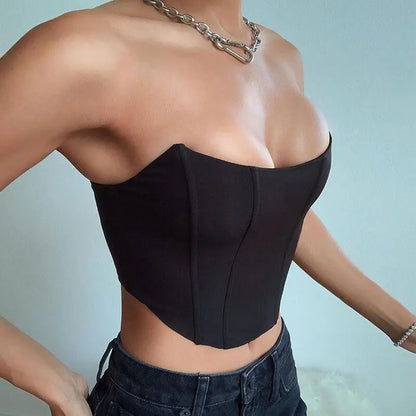 Sleeveless Off Shoulder Corset Crop Top