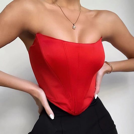 Sleeveless Off Shoulder Corset Crop Top
