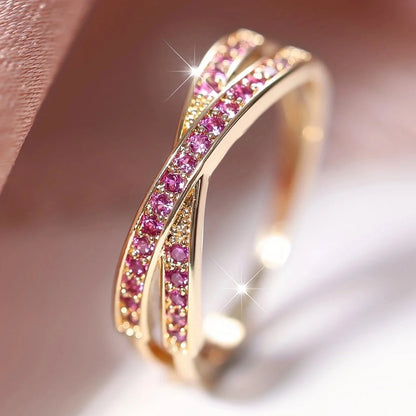 Minimalist Stacking Crossed Thin Ring