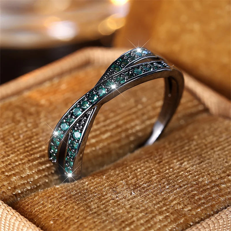 Minimalist Stacking Crossed Thin Ring
