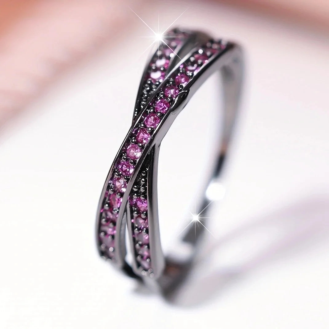 Minimalist Stacking Crossed Thin Ring