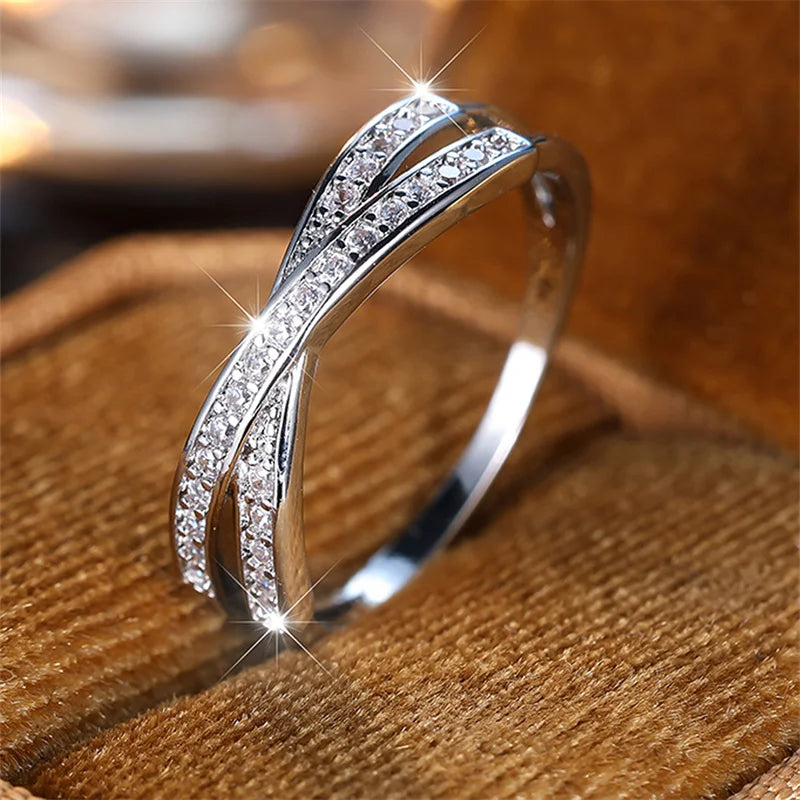 Minimalist Stacking Crossed Thin Ring