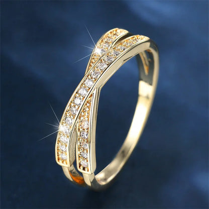 Minimalist Stacking Crossed Thin Ring