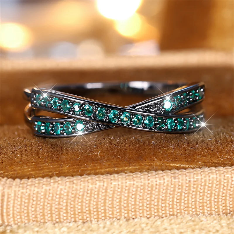 Minimalist Stacking Crossed Thin Ring